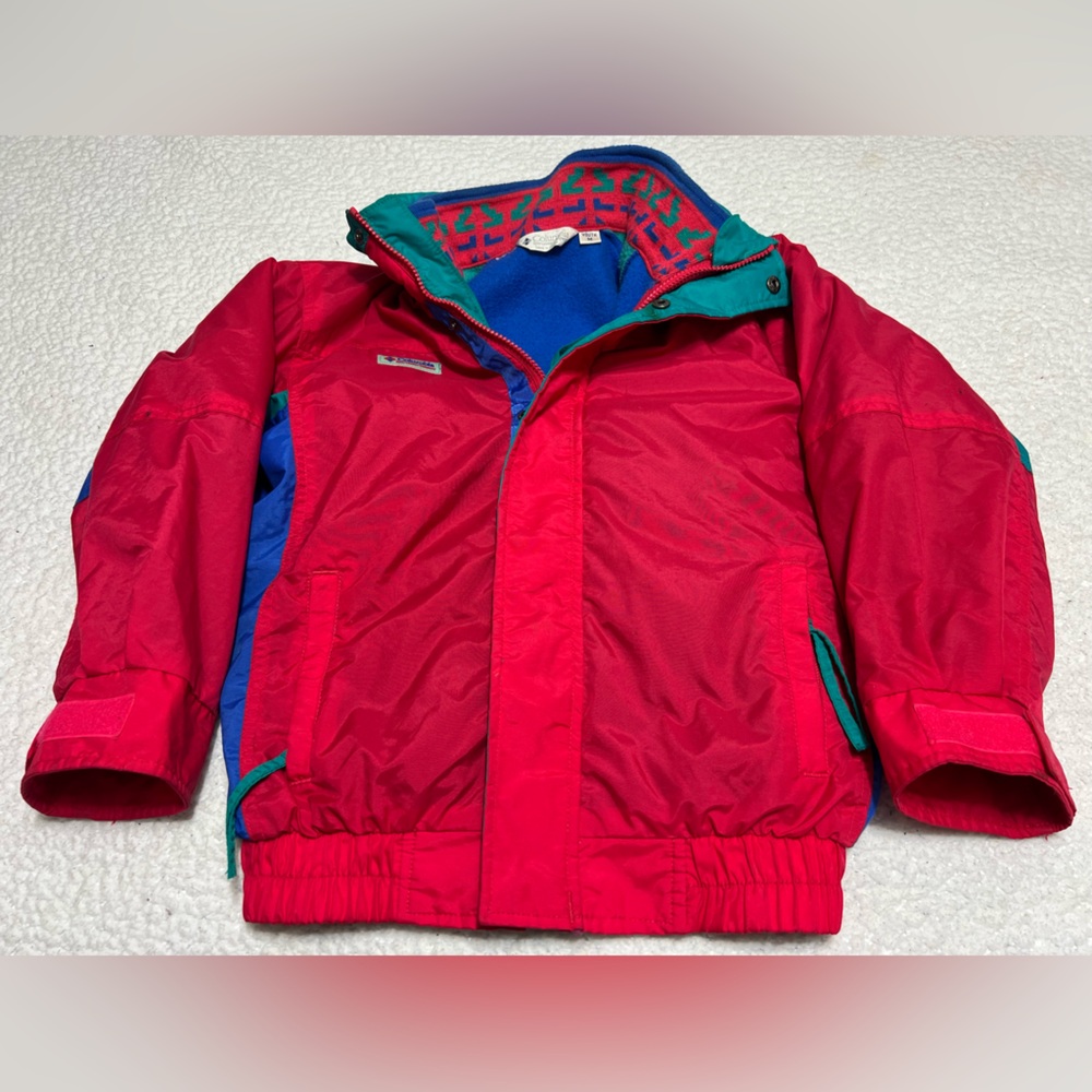 Vintage Columbia Bugaboo 3 In 1 Ski Jacket Aztec Fleece Youth Medium USA RARE